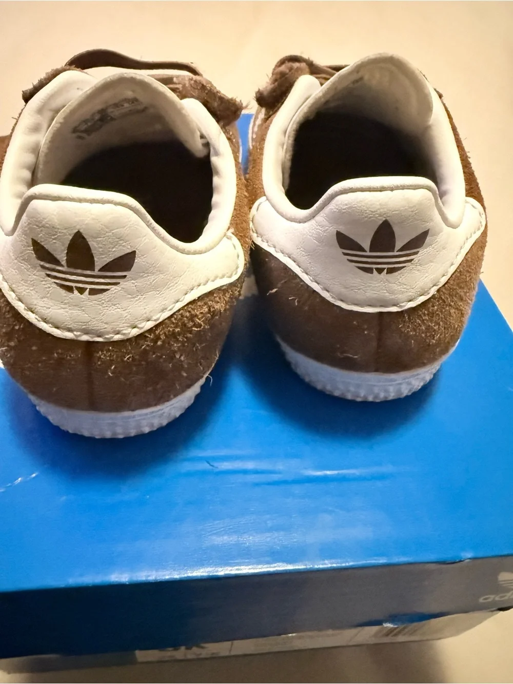 adidas Kids Suede Sneakers in Brown and White